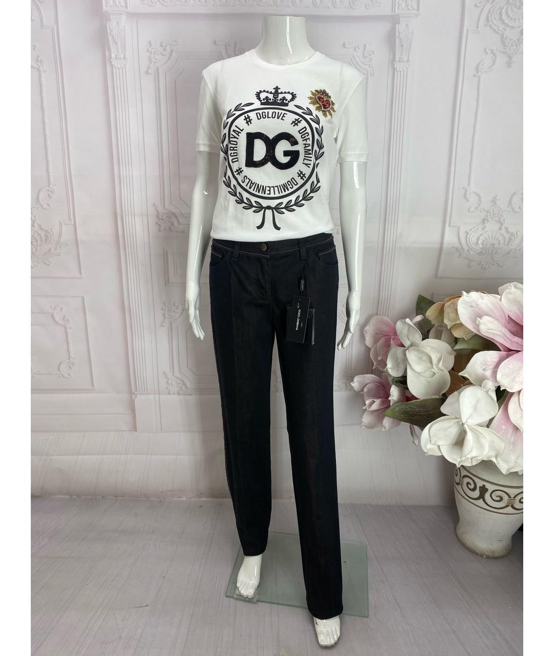 DOLCE&GABBANA Черные хлопковые прямые джинсы, фото 8