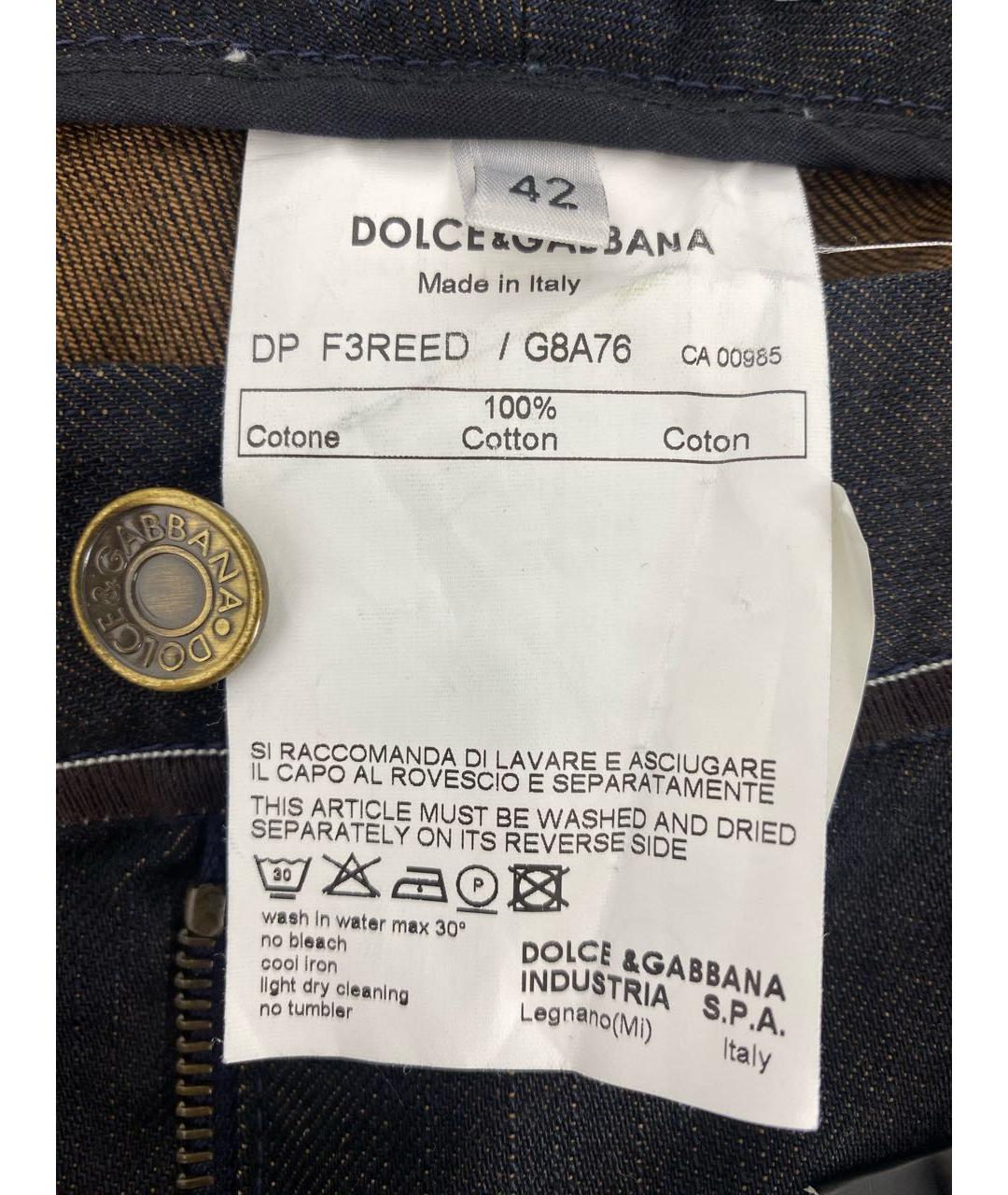 DOLCE&GABBANA Черные хлопковые прямые джинсы, фото 7