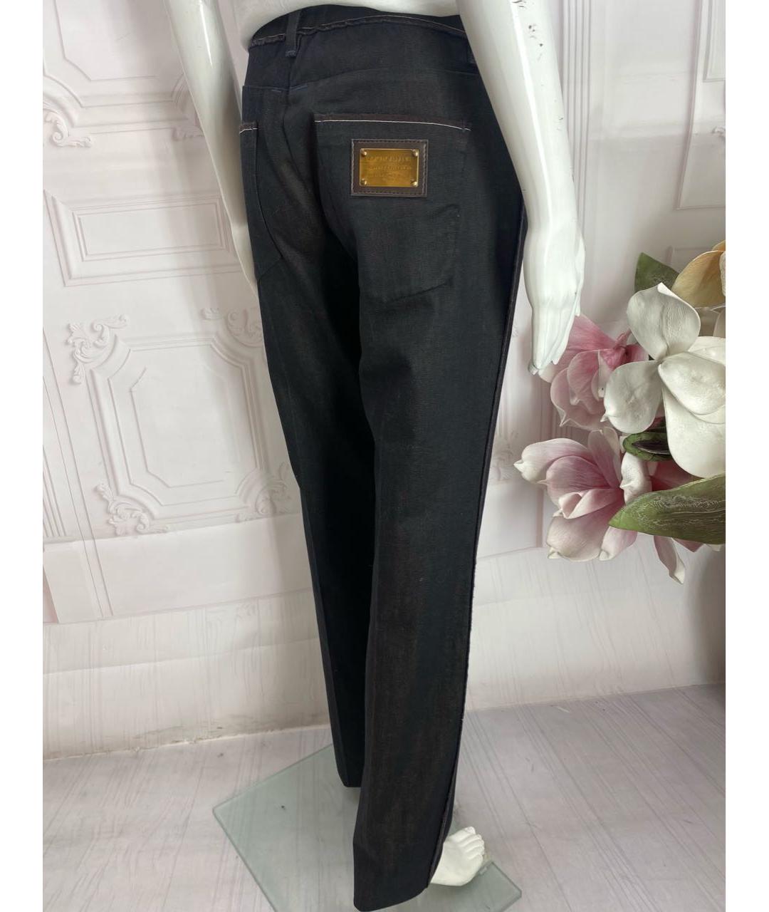 DOLCE&GABBANA Черные хлопковые прямые джинсы, фото 2