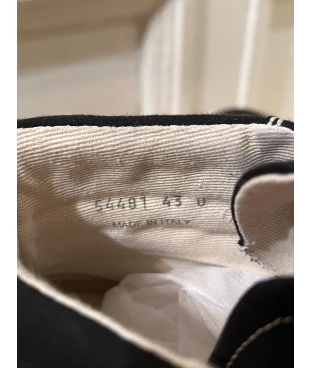 RICK OWENS Черные текстильные низкие кроссовки / кеды, фото 5