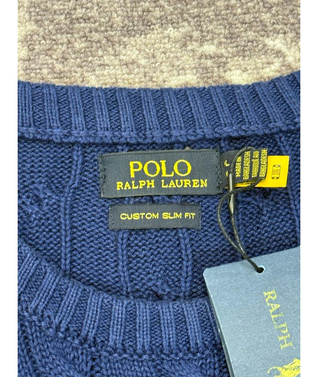 POLO RALPH LAUREN Синий хлопковый джемпер / свитер, фото 4