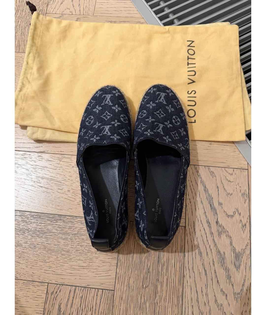 LOUIS VUITTON Темно-синие текстильные эспадрильи, фото 3