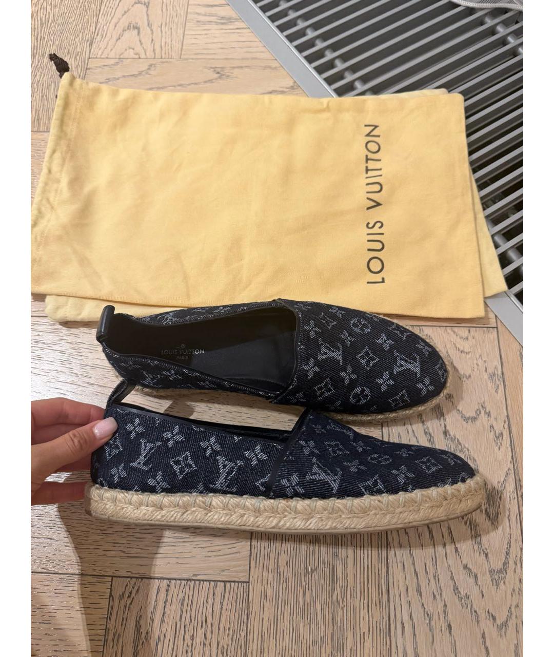 LOUIS VUITTON Темно-синие текстильные эспадрильи, фото 5