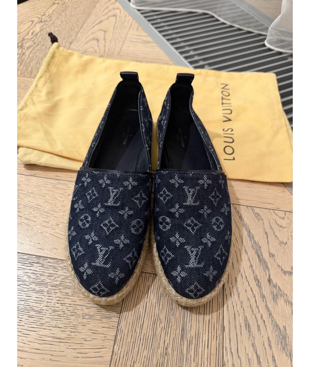 LOUIS VUITTON Темно-синие текстильные эспадрильи, фото 2