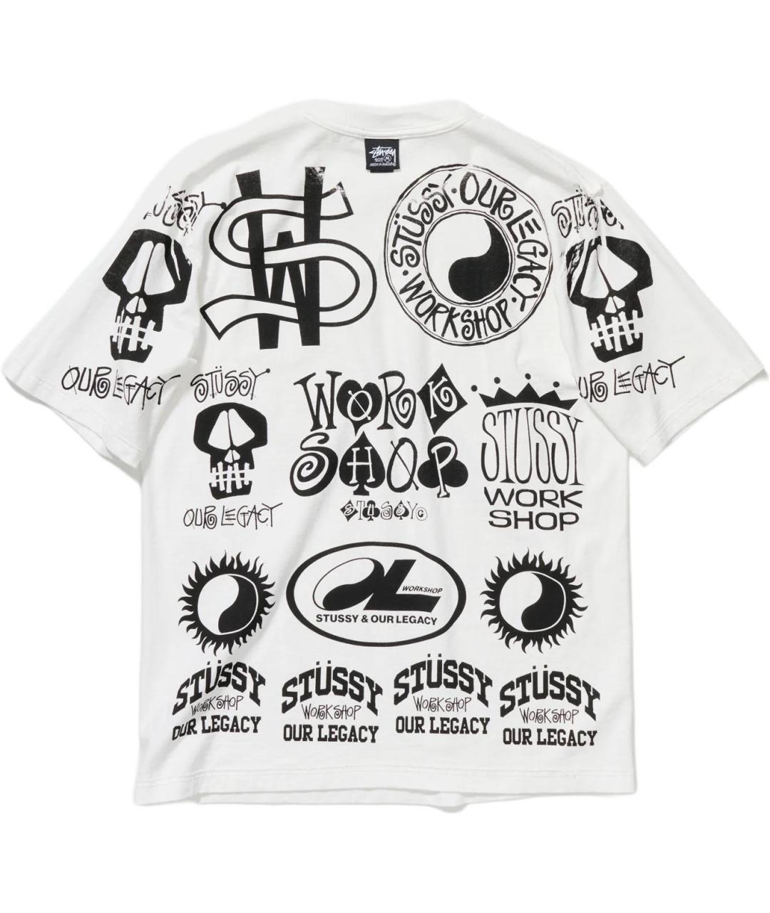STUSSY Белая футболка, фото 2