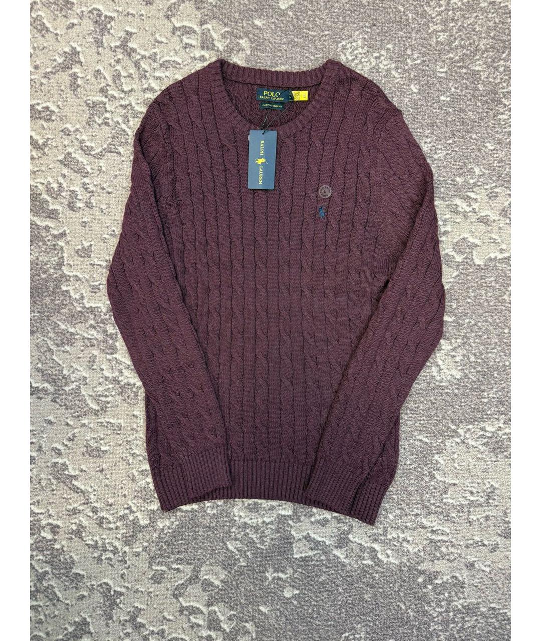 POLO RALPH LAUREN Бордовый хлопковый джемпер / свитер, фото 7