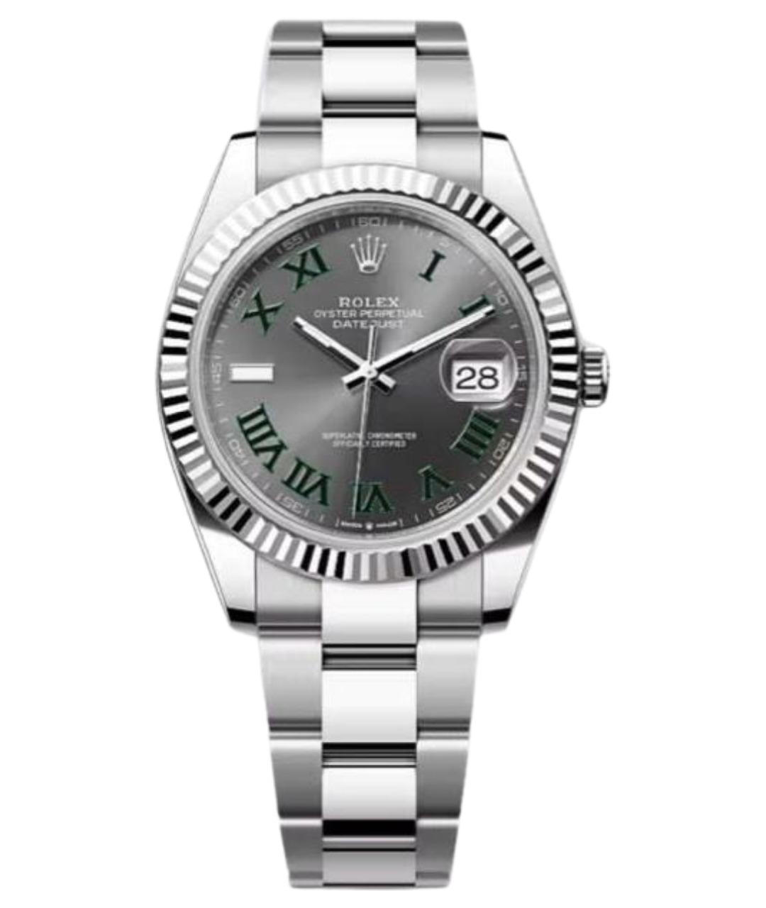ROLEX Серые часы из белого золота, фото 1