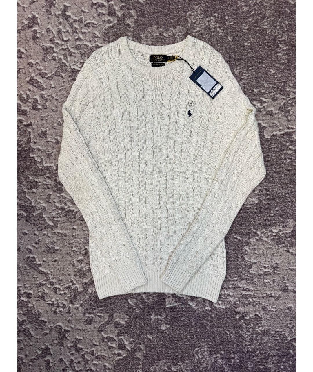 POLO RALPH LAUREN Белый хлопковый джемпер / свитер, фото 7