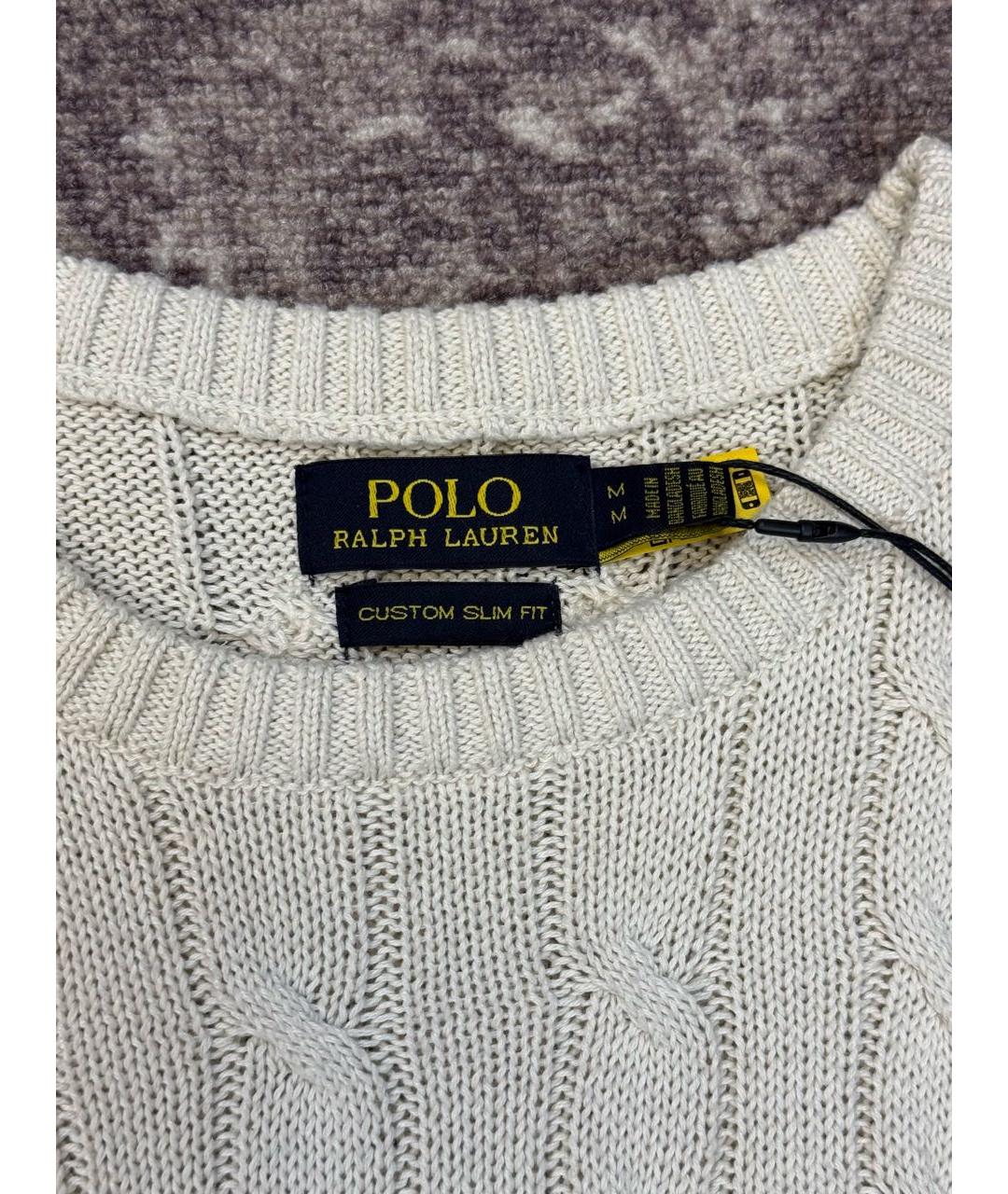 POLO RALPH LAUREN Белый хлопковый джемпер / свитер, фото 3
