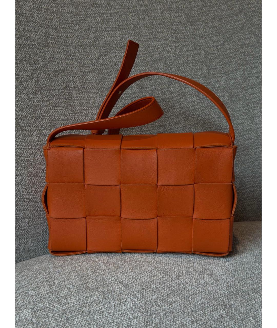 BOTTEGA VENETA Оранжевая кожаная сумка через плечо, фото 3