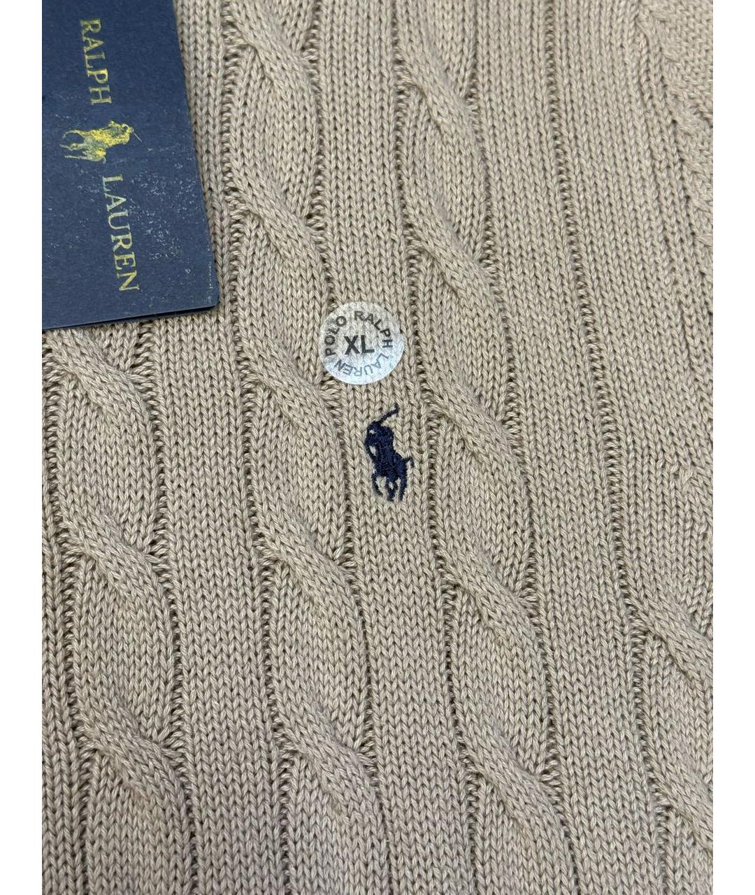 POLO RALPH LAUREN Бежевый хлопковый джемпер / свитер, фото 2