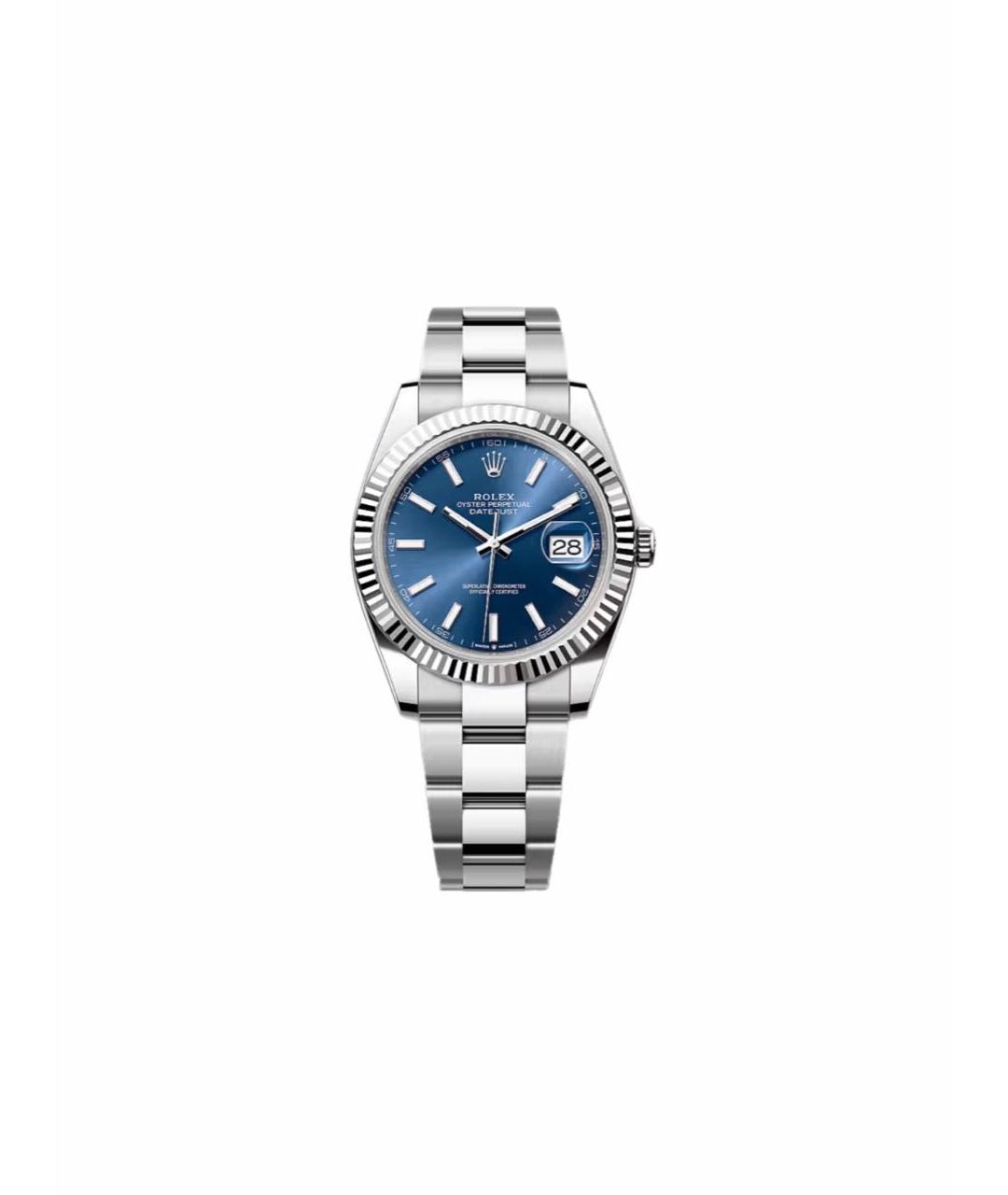 ROLEX Синие часы из белого золота, фото 3