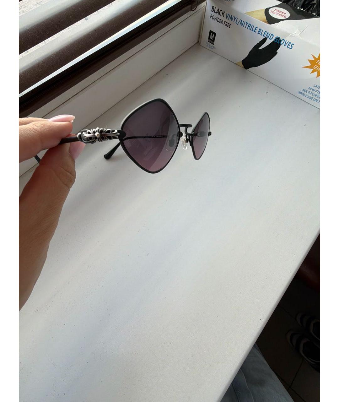 CHROME HEARTS Черные металлические солнцезащитные очки, фото 2