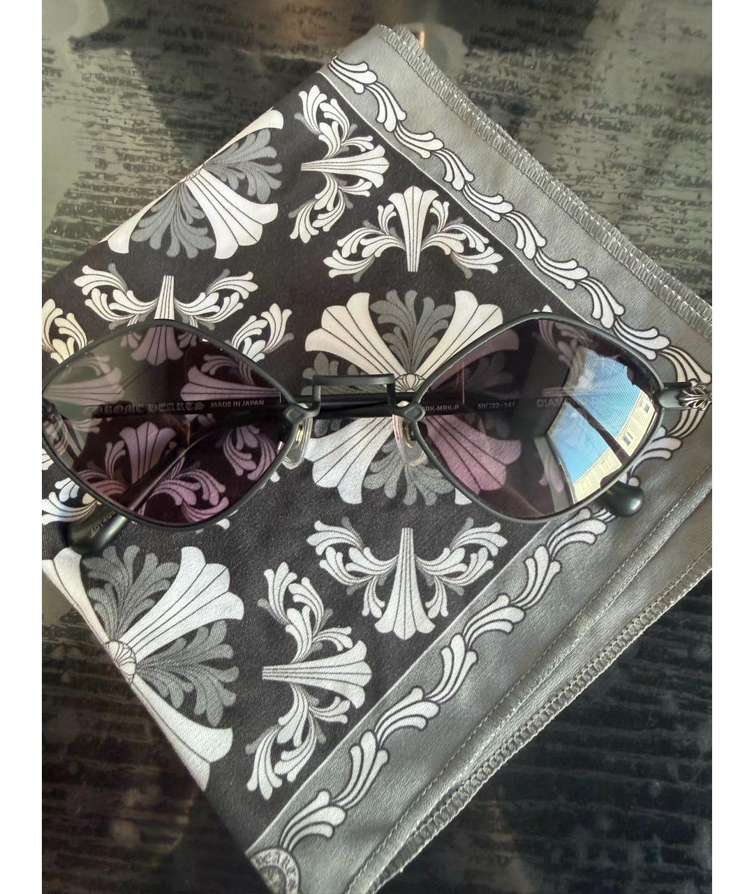 CHROME HEARTS Черные металлические солнцезащитные очки, фото 4