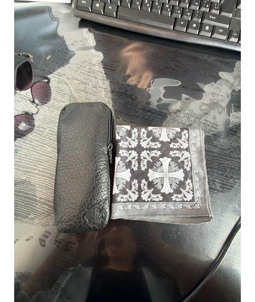 CHROME HEARTS Черные металлические солнцезащитные очки, фото 3