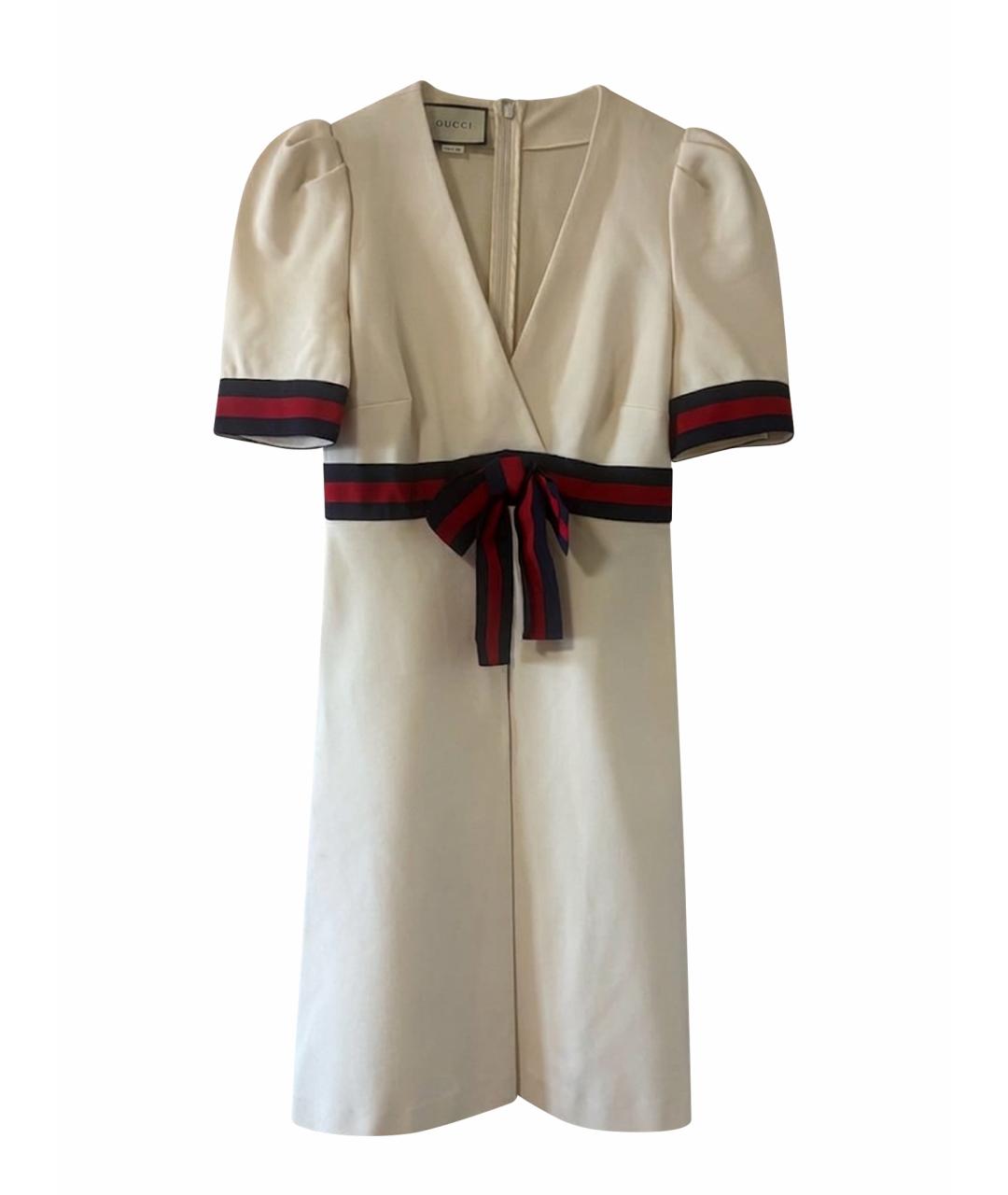 GUCCI Бежевое вискозное повседневное платье, фото 1
