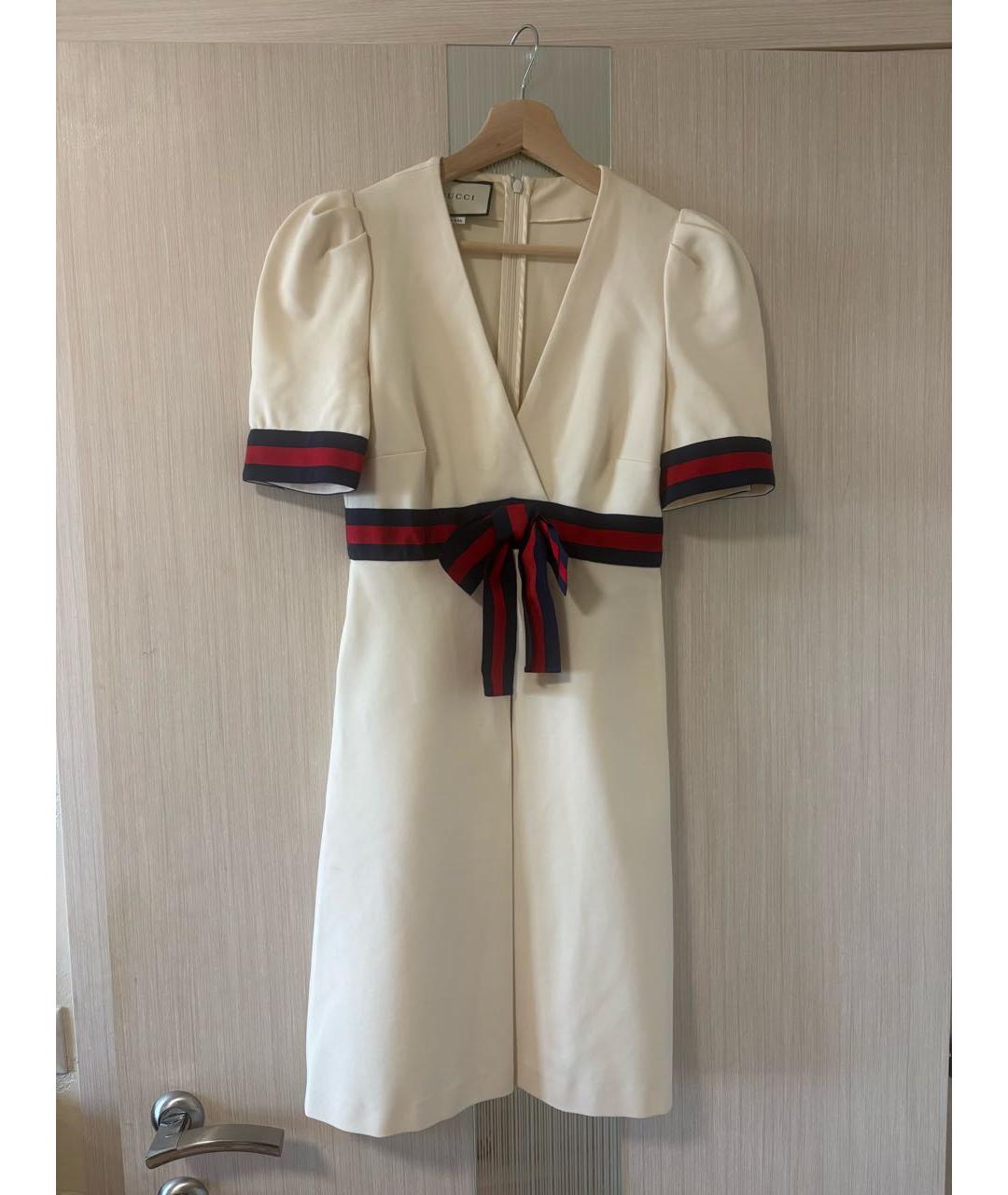 GUCCI Бежевое вискозное повседневное платье, фото 9