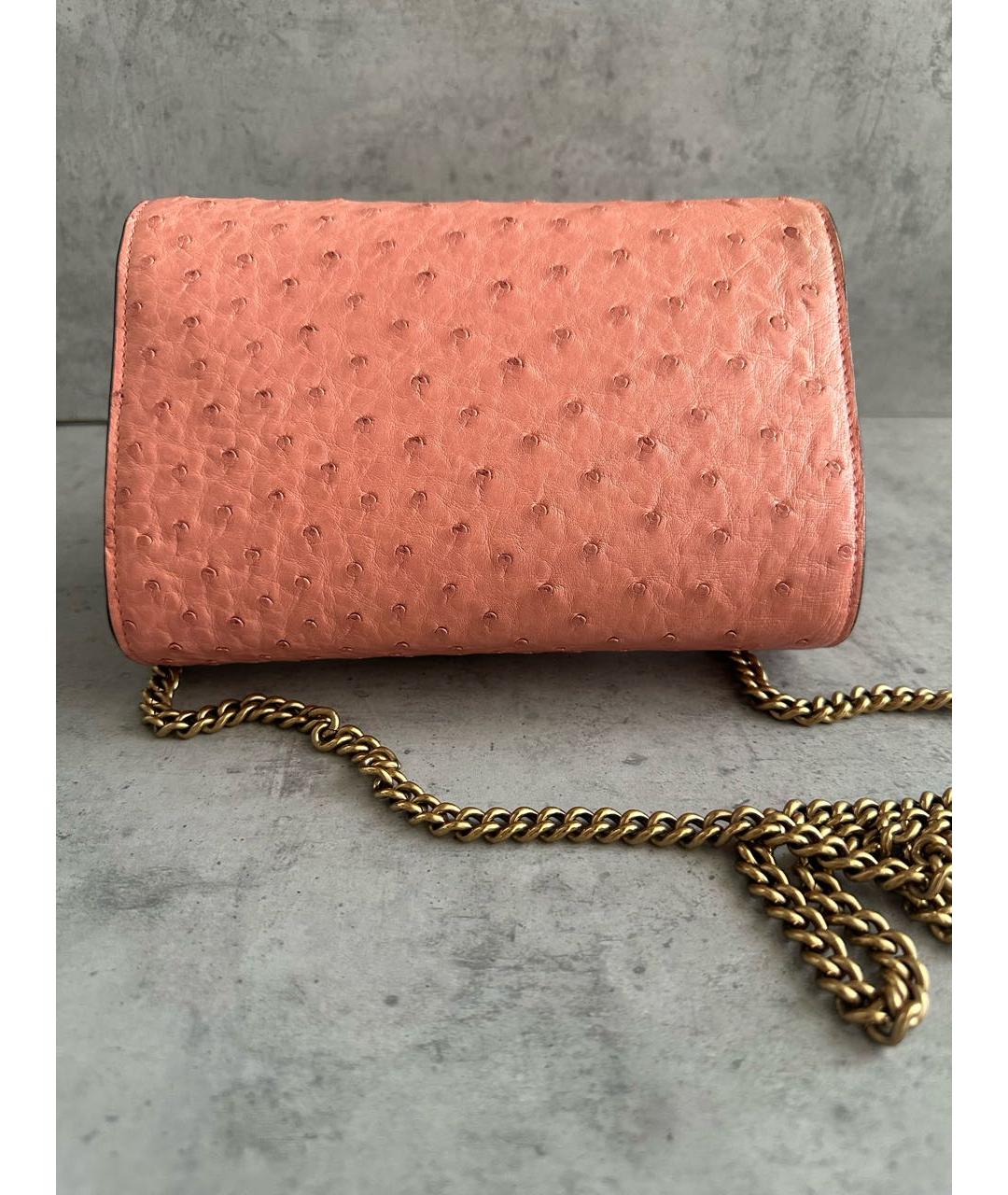 GUCCI Коралловая сумка через плечо из экзотической кожи, фото 3