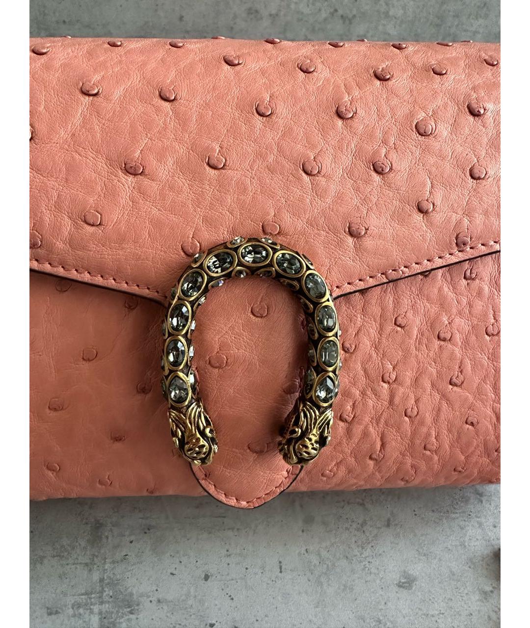 GUCCI Коралловая сумка через плечо из экзотической кожи, фото 7