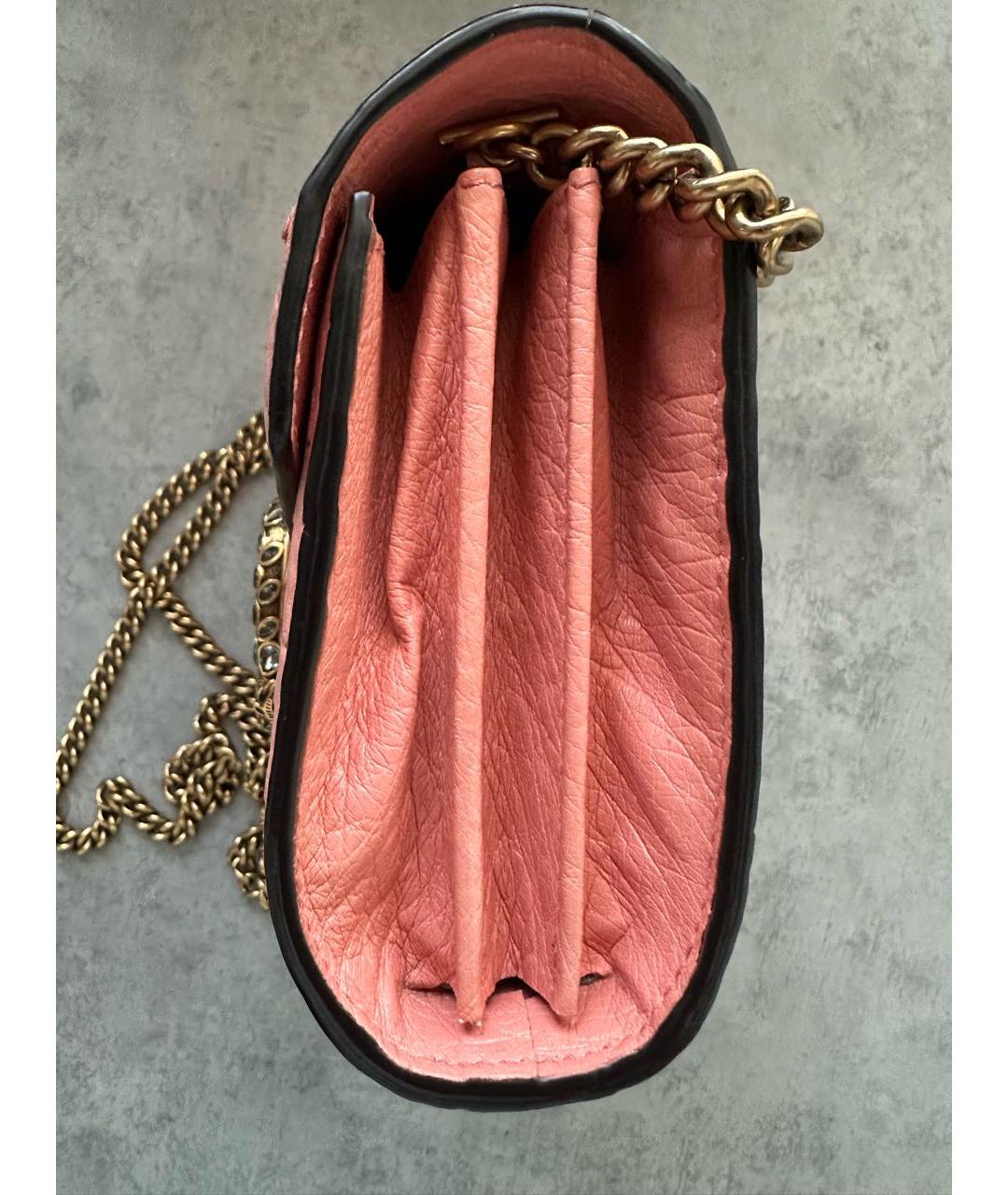 GUCCI Коралловая сумка через плечо из экзотической кожи, фото 5