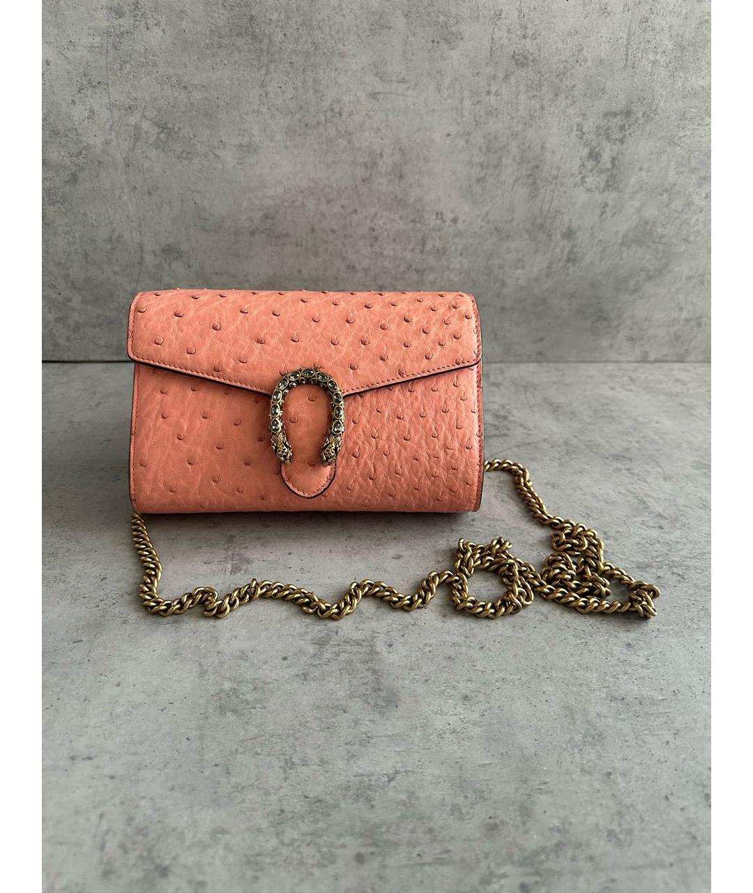 GUCCI Коралловая сумка через плечо из экзотической кожи, фото 9