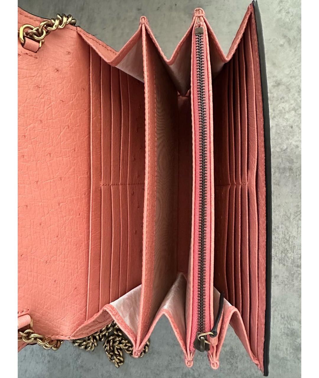 GUCCI Коралловая сумка через плечо из экзотической кожи, фото 4