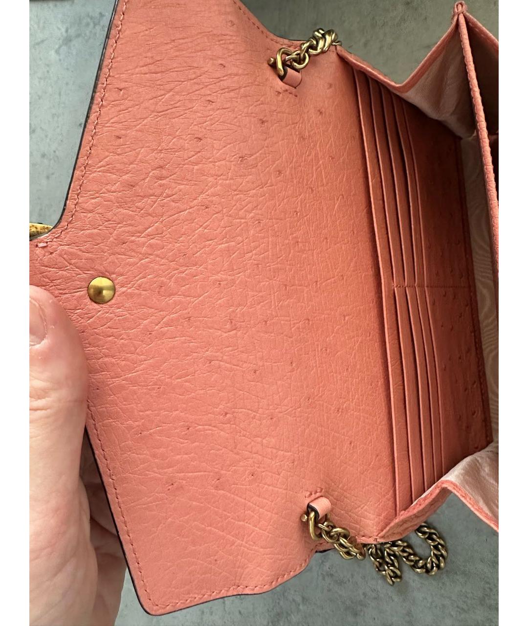 GUCCI Коралловая сумка через плечо из экзотической кожи, фото 6