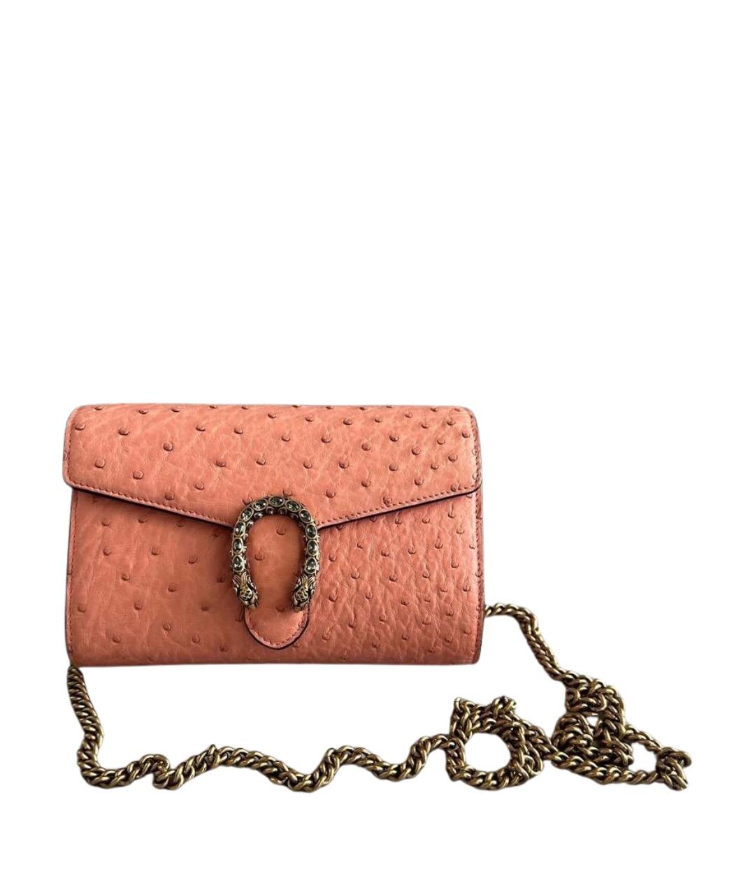 GUCCI Коралловая сумка через плечо из экзотической кожи, фото 1