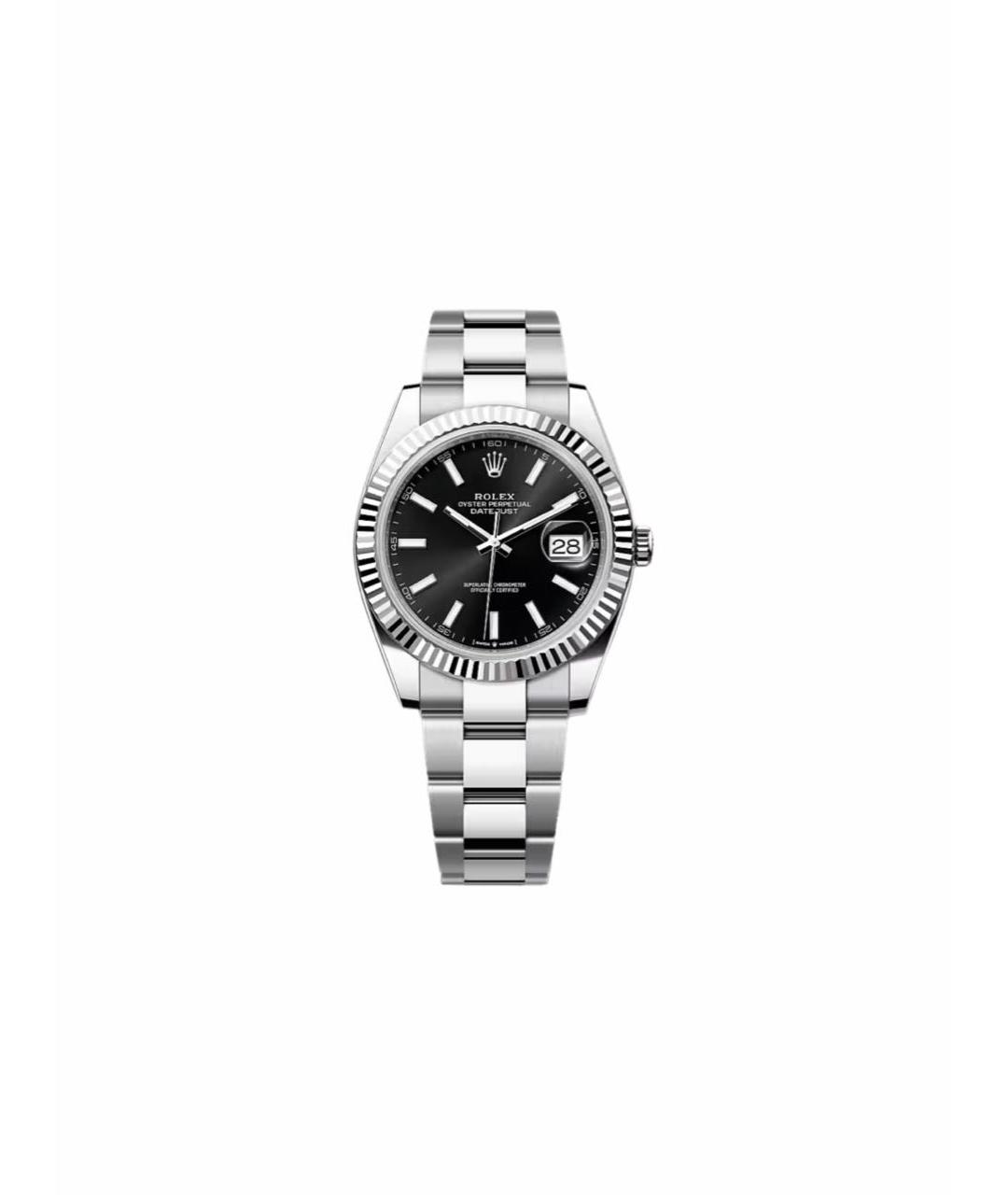 ROLEX Черные часы из белого золота, фото 3