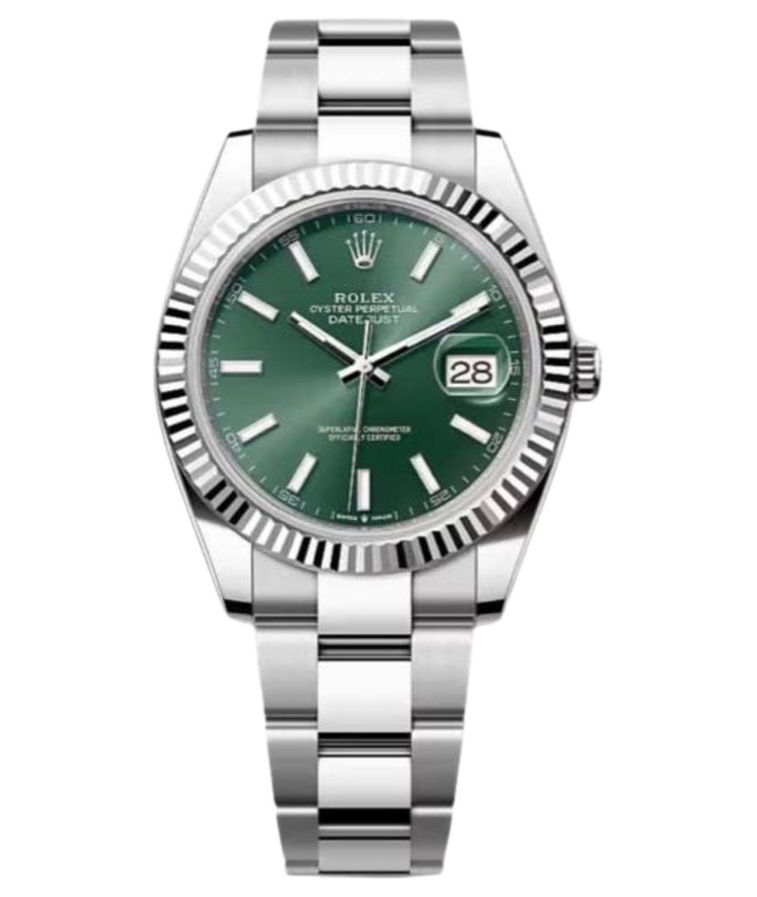 ROLEX Зеленые часы из белого золота, фото 1