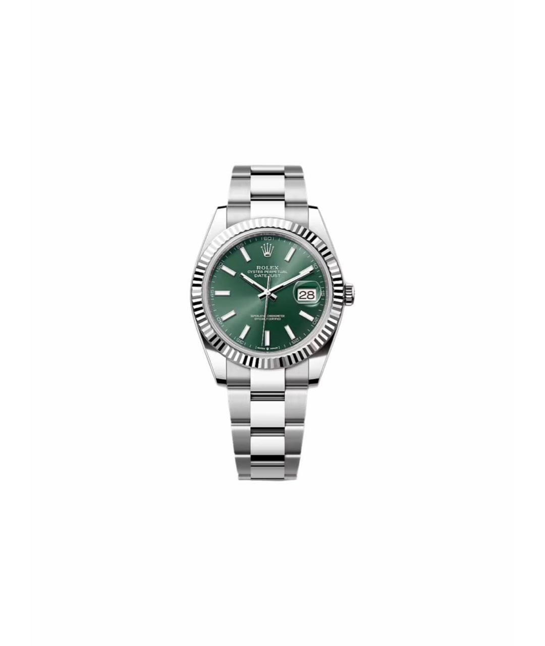 ROLEX Зеленые часы из белого золота, фото 5
