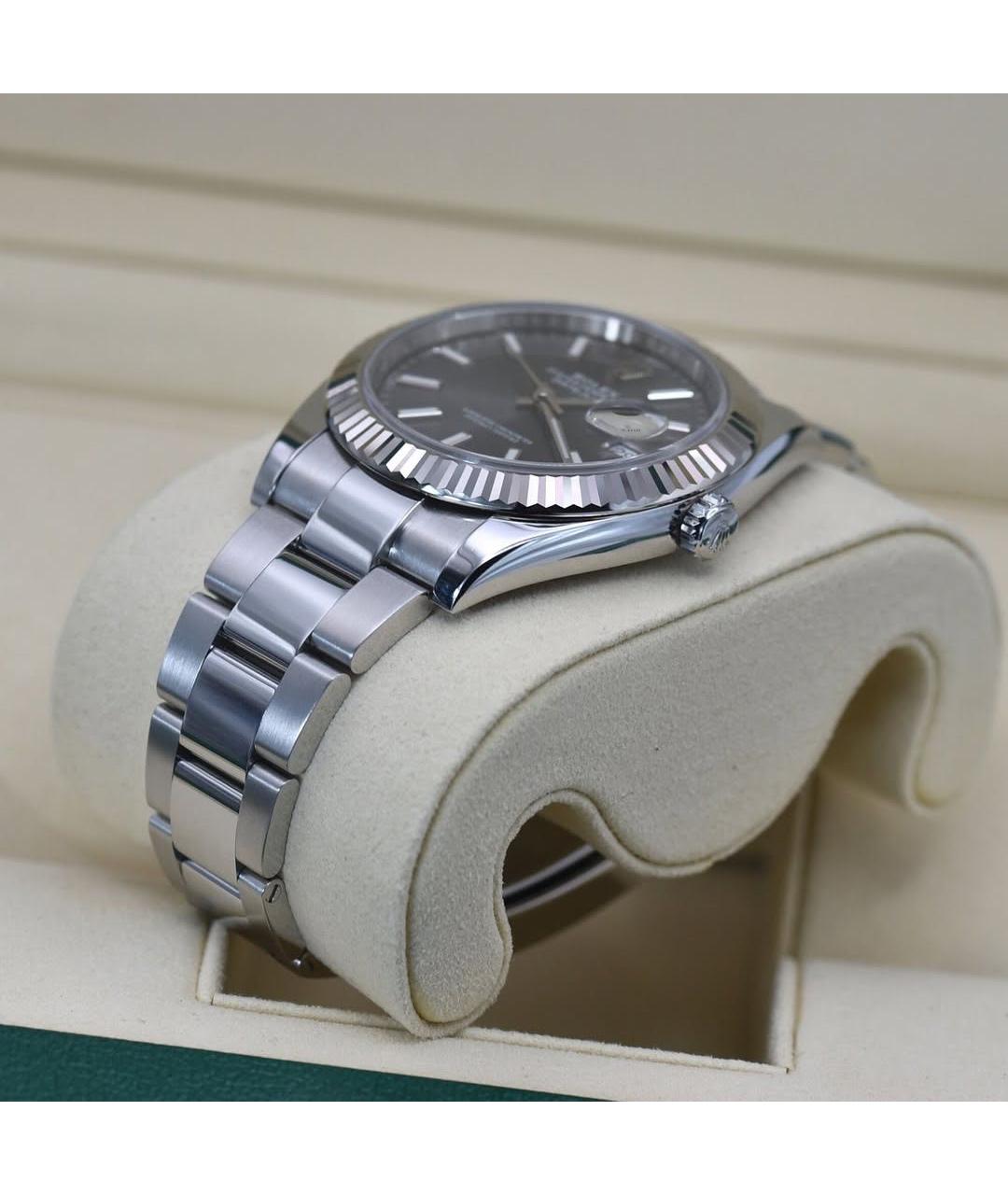 ROLEX Серые часы из белого золота, фото 3