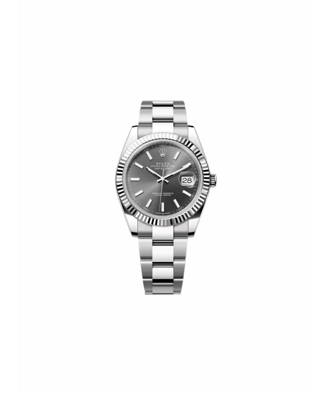 ROLEX Серые часы из белого золота, фото 5
