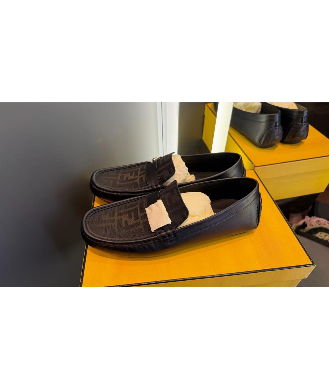 FENDI Коричневые кожаные мокасины, фото 6
