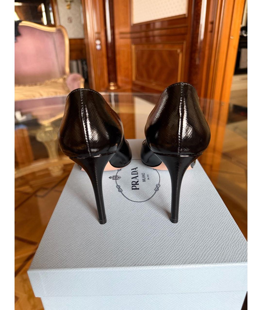 PRADA Черные кожаные туфли, фото 4