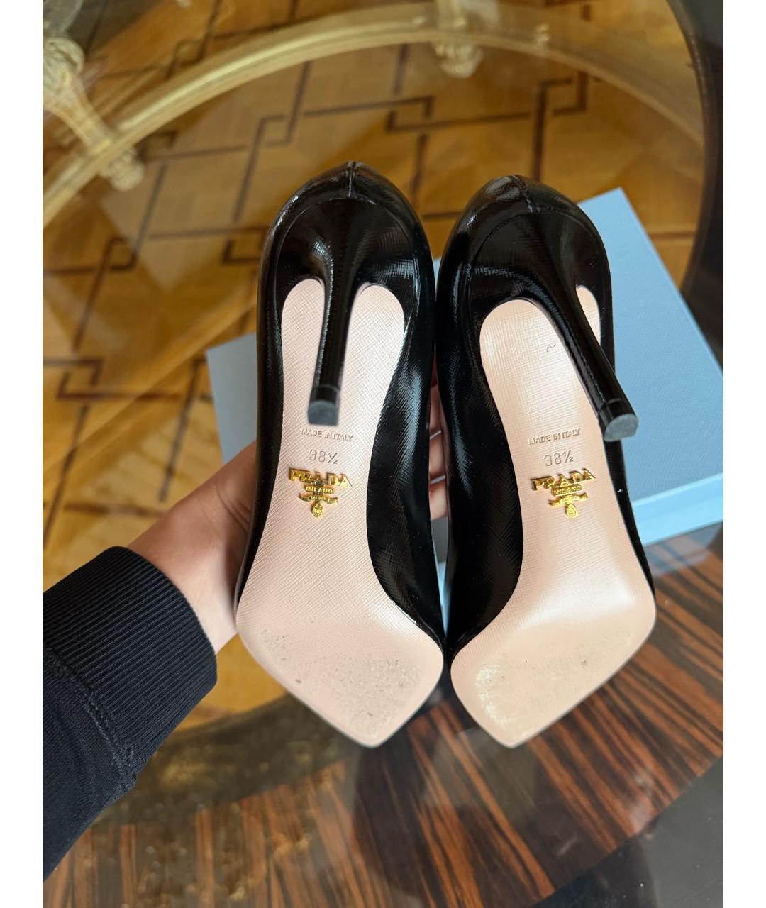 PRADA Черные кожаные туфли, фото 6