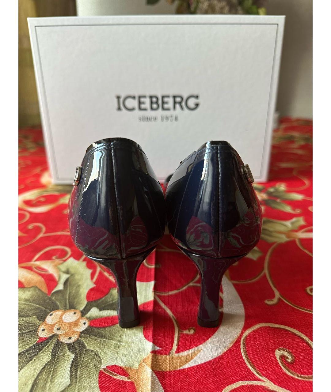 ICEBERG Темно-синие туфли из лакированной кожи, фото 4