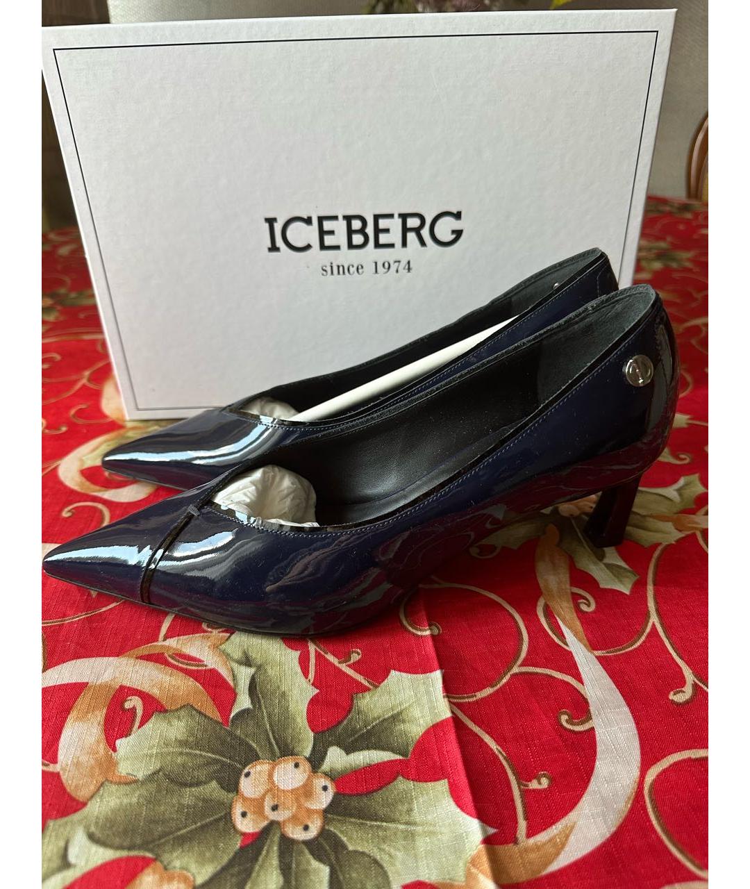 ICEBERG Темно-синие туфли из лакированной кожи, фото 5