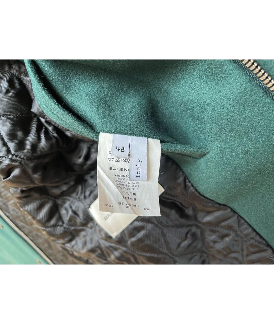 BALENCIAGA Зеленая кожаная куртка, фото 7