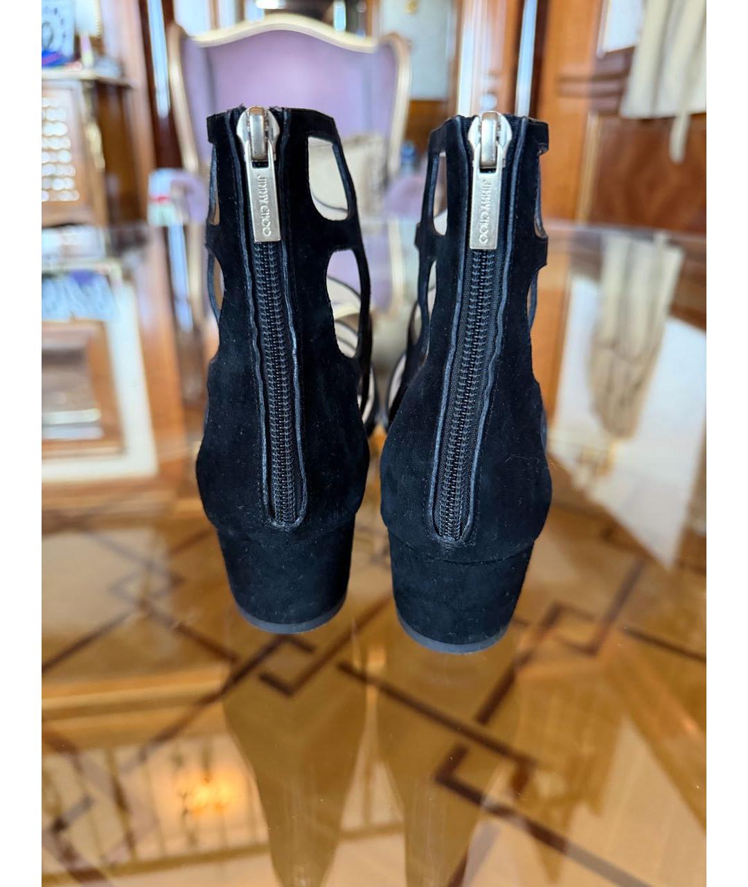 JIMMY CHOO Черные замшевые босоножки, фото 4
