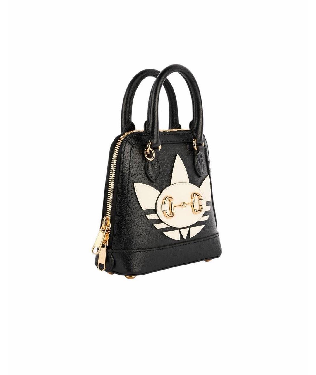 GUCCI Черная кожаная сумка с короткими ручками, фото 4