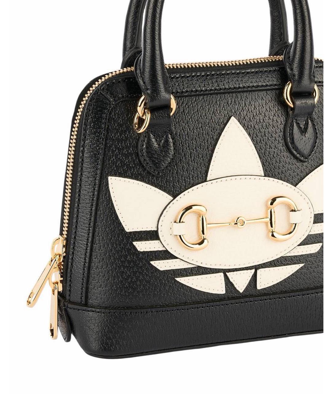 GUCCI Черная кожаная сумка с короткими ручками, фото 5