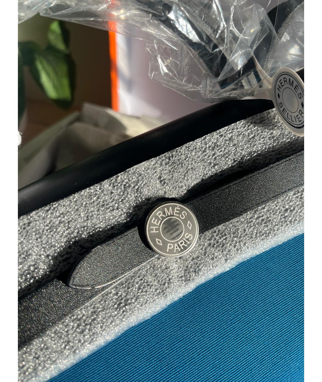 HERMES Синяя тканевая сумка через плечо, фото 5