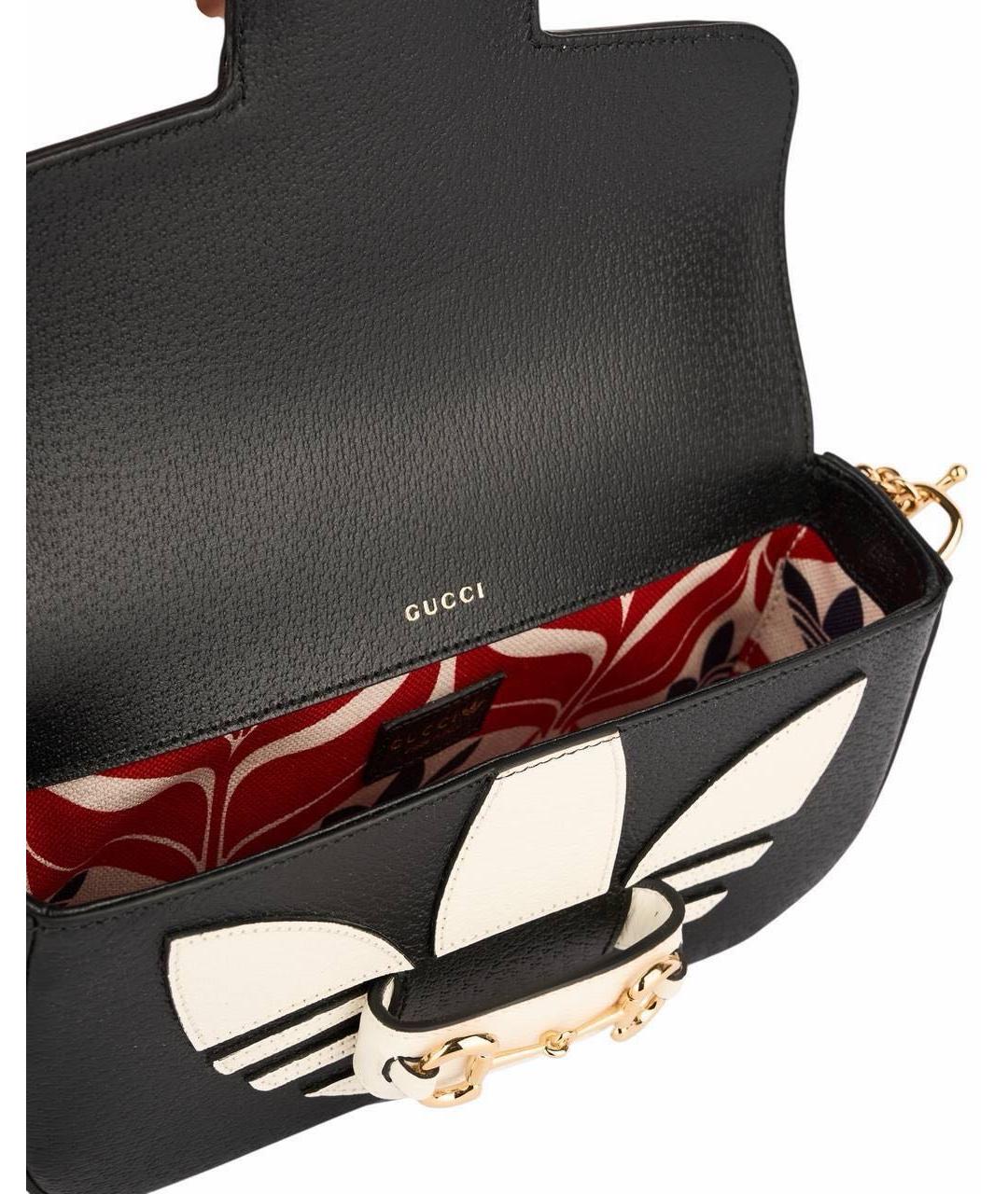 GUCCI Черная кожаная сумка через плечо, фото 5