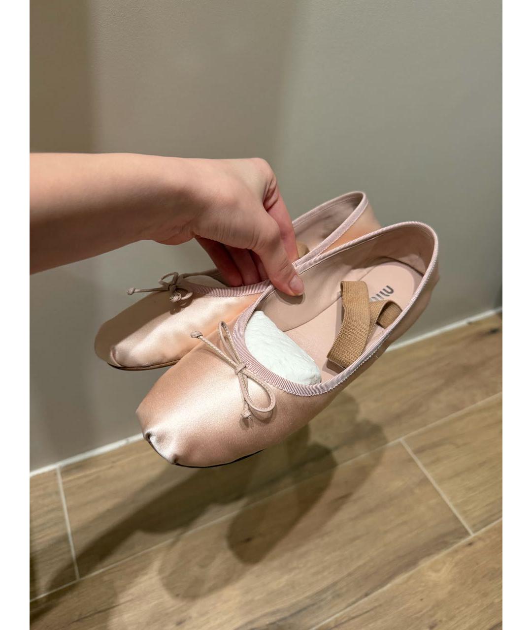 MIU MIU Розовые балетки, фото 5