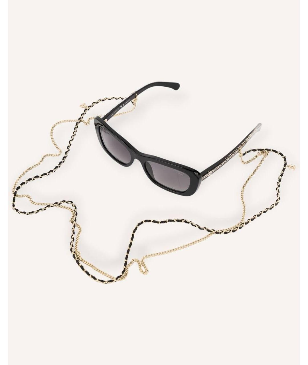CHANEL Черные пластиковые солнцезащитные очки, фото 7