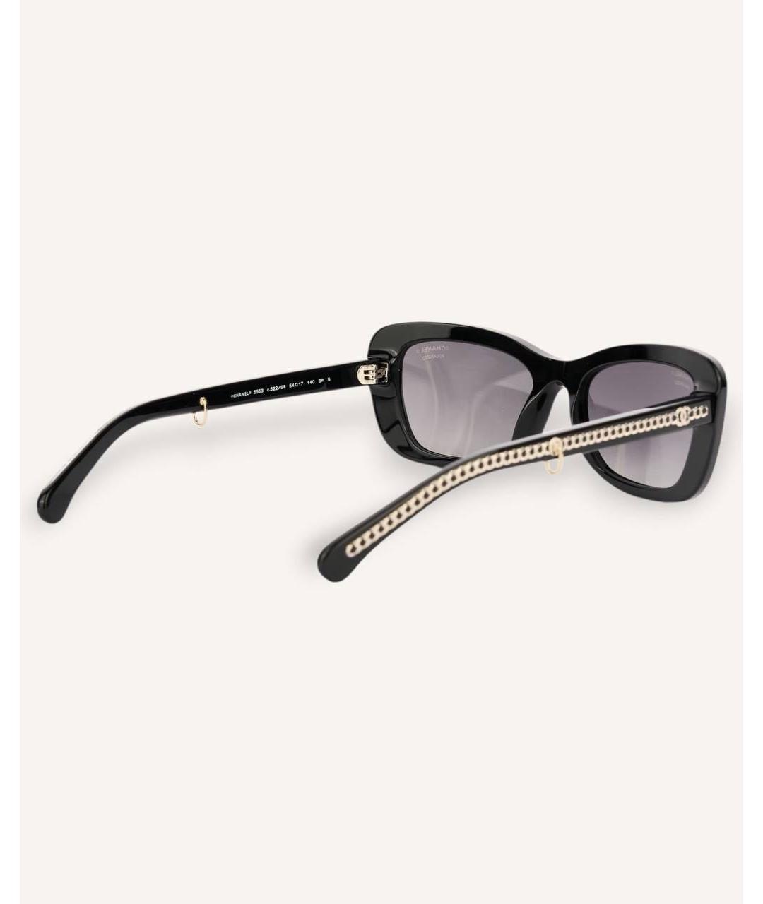 CHANEL Черные пластиковые солнцезащитные очки, фото 2