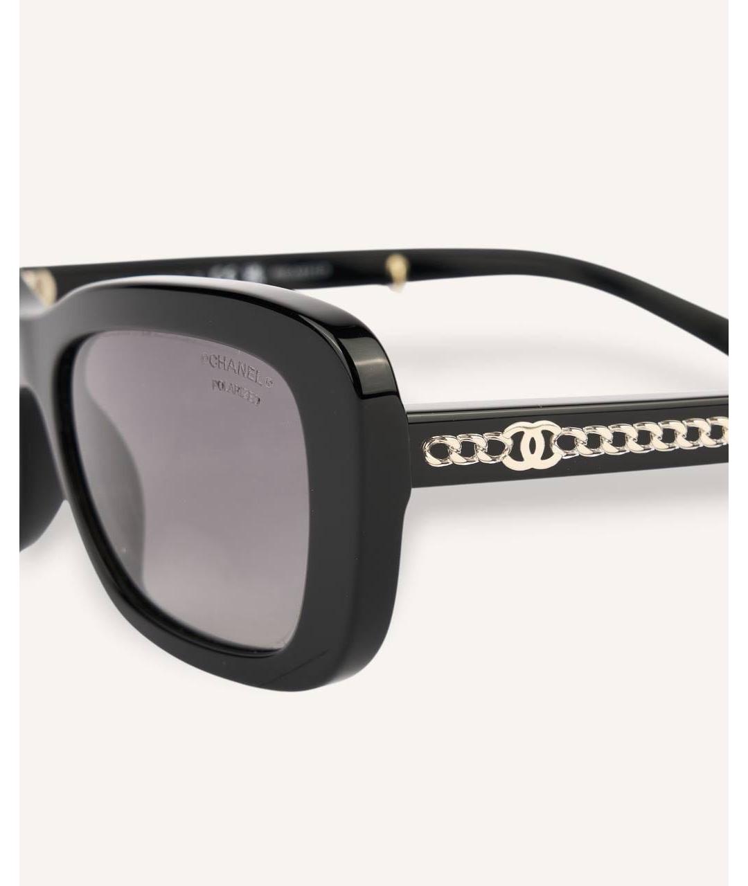 CHANEL Черные пластиковые солнцезащитные очки, фото 4