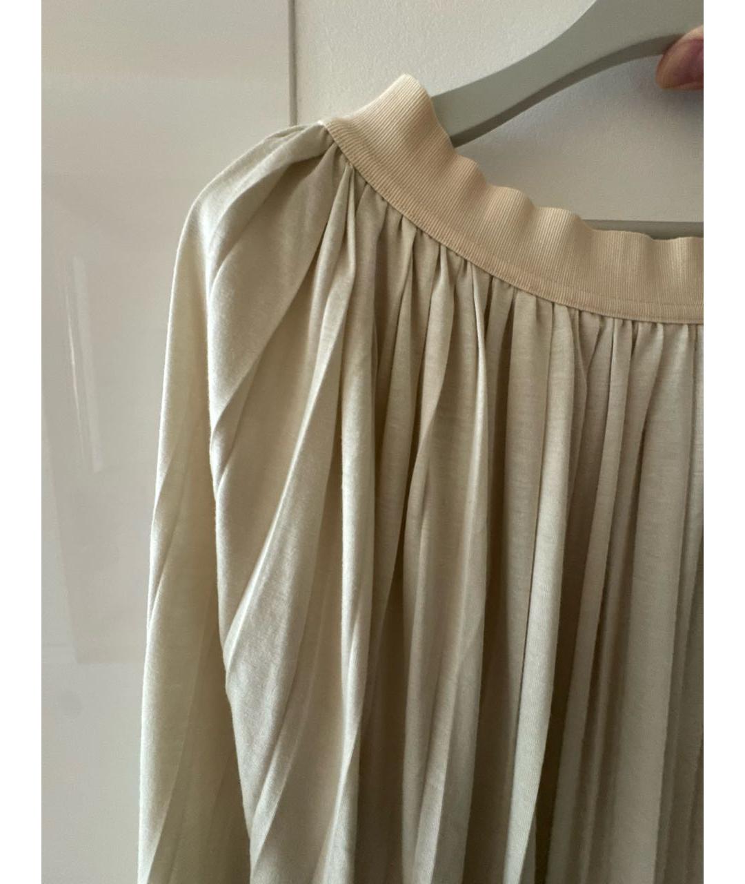 'S MAX MARA Бежевая вискозная юбка миди, фото 4