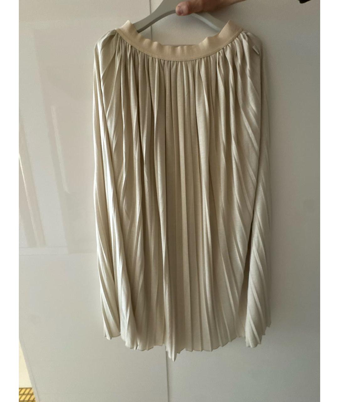 'S MAX MARA Бежевая вискозная юбка миди, фото 7